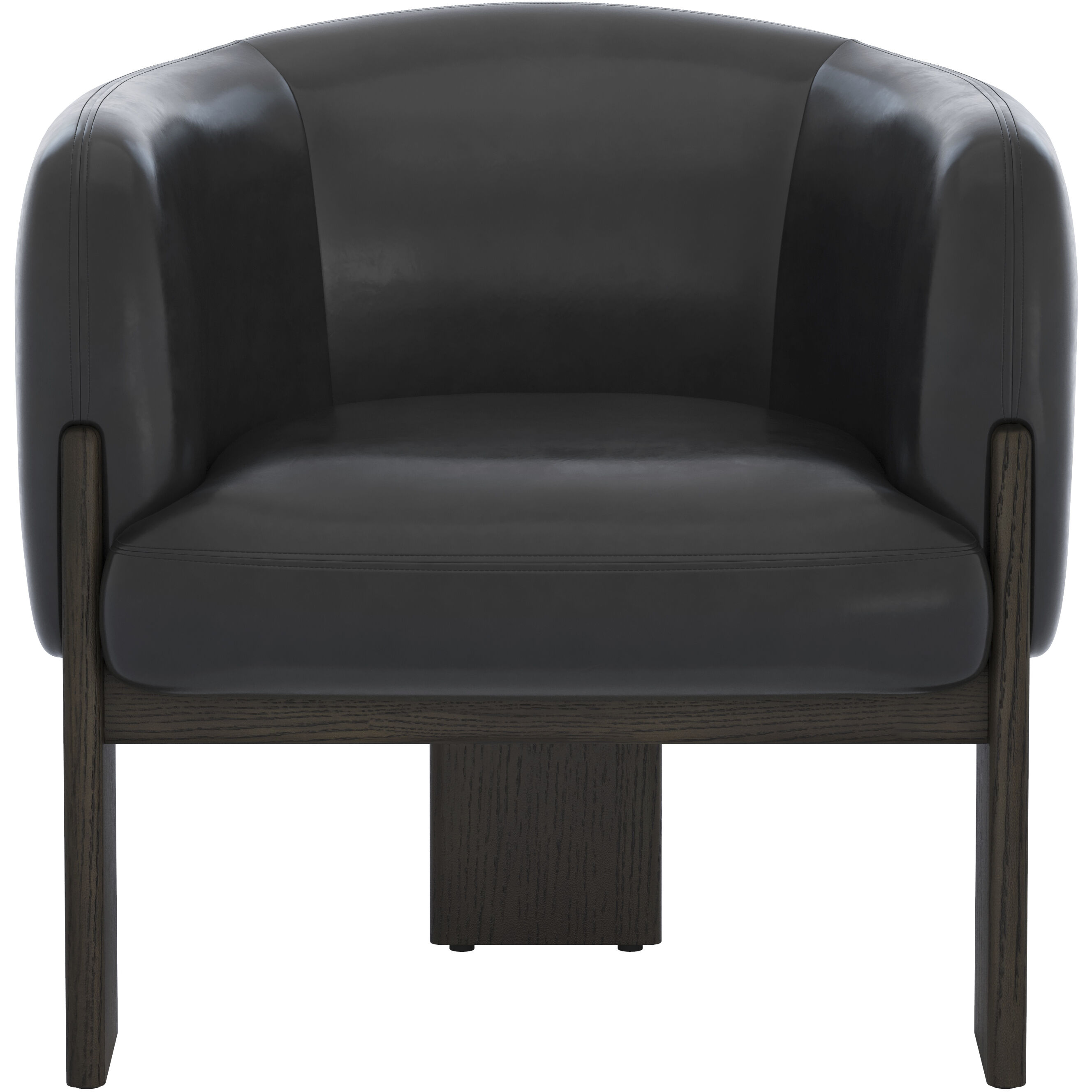 Trine Dark Brown / Vintage Black Night Leather Lounge Chair